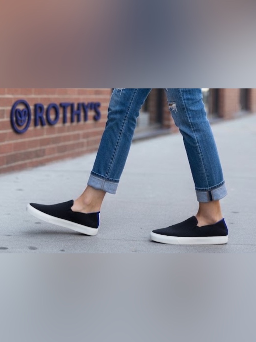 Authentic Rothy's designer signature black flats sneakers sz 8.5